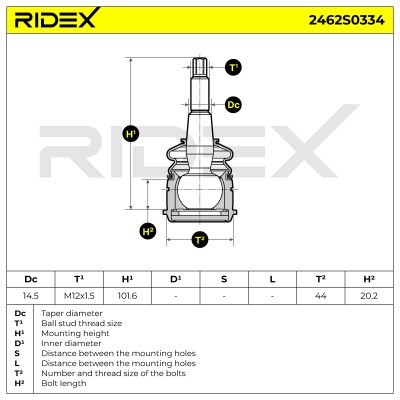 Sworzeń wahacza RIDEX 2462S0334 2462S0334 - foto 5