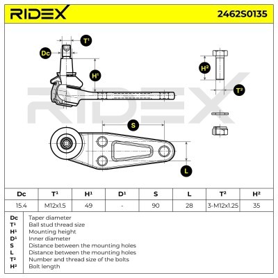 Sworzeń wahacza RIDEX 2462S0135 2462S0135 - foto 4