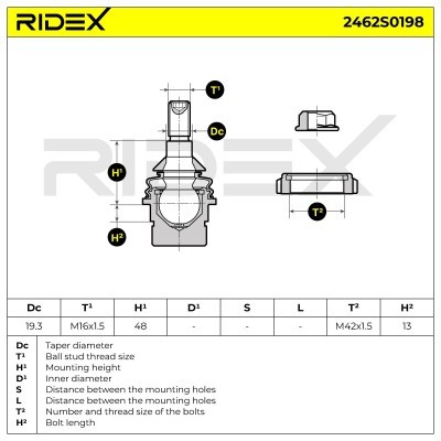 Sworzeń wahacza RIDEX 2462S0198 2462S0198 - foto 5