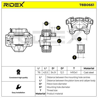 Zacisk Hamulcowy RIDEX 78B0661 78B0661 - foto 5