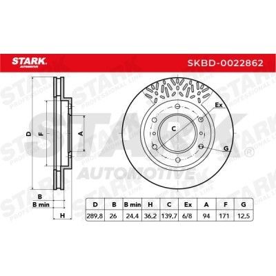 Tarcza hamulcowa Stark SKBD-0022862 SKBD-0022862 - foto 5