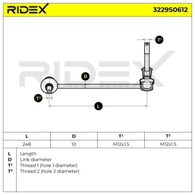 Łącznik Stabilizatora RIDEX 3229S0612 3229S0612 - foto 7