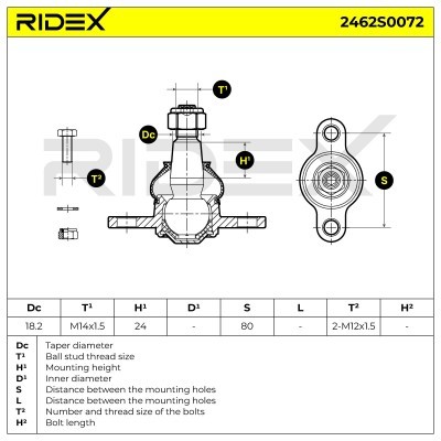 Sworzeń wahacza RIDEX 2462S0072 2462S0072 - foto 6
