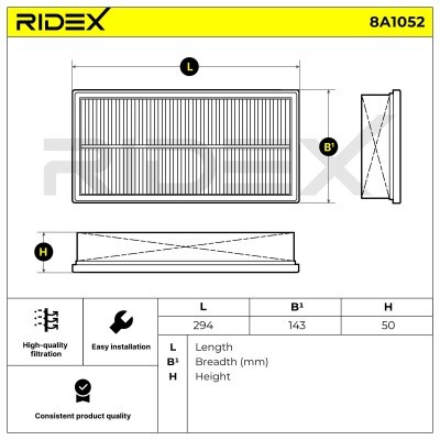 Filtr Powietrza RIDEX 8A1052 8A1052 - foto 6