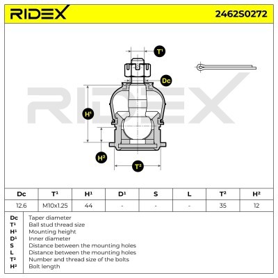 Sworzeń wahacza RIDEX 2462S0272 2462S0272 - foto 5