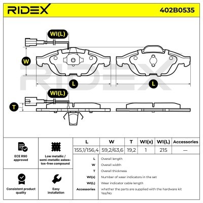 Klocki hamulcowe RIDEX 402B0535 402B0535 - foto 7