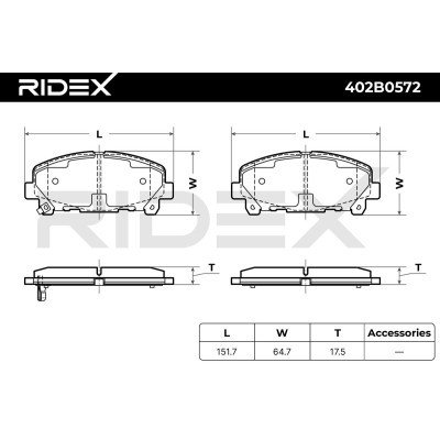 Klocki hamulcowe RIDEX 402B0572 402B0572 - foto 7