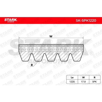 Pasek Klinowy Wielorowkowy Stark SK-5PK1220 SK-5PK1220 - foto 3