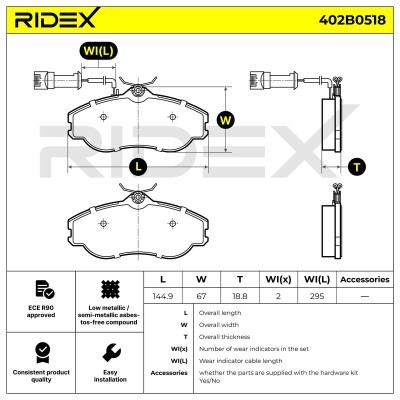 Klocki hamulcowe RIDEX 402B0518 402B0518 - foto 9