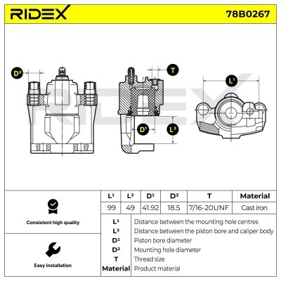 Zacisk Hamulcowy RIDEX 78B0267 78B0267 - foto 3