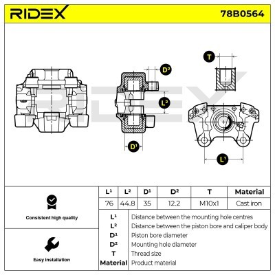 Zacisk Hamulcowy RIDEX 78B0564 78B0564 - foto 8