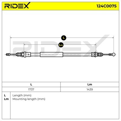 Linka Hamulca Ręcznego RIDEX 124C0075 124C0075 - foto 6