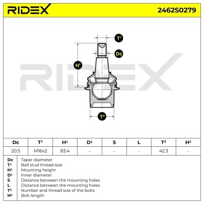 Sworzeń wahacza RIDEX 2462S0279 2462S0279 - foto 5