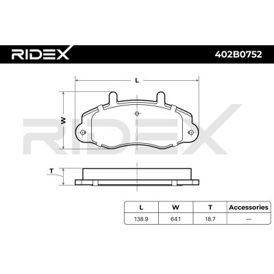 Klocki hamulcowe RIDEX 402B0752 402B0752 - foto 3