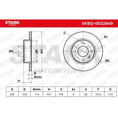 Tarcza hamulcowa Stark SKBD-0022849 SKBD-0022849 - foto 3