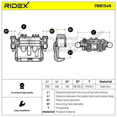 Zacisk Hamulcowy RIDEX 78B1349 78B1349 - foto 7