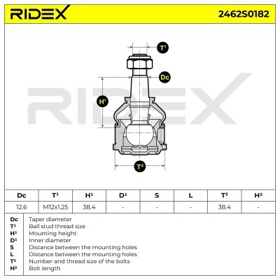 Sworzeń wahacza RIDEX 2462S0182 2462S0182 - foto 5