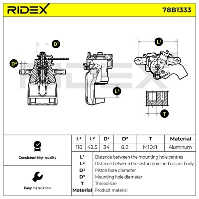 Zacisk Hamulcowy RIDEX 78B1333 78B1333 - foto 6