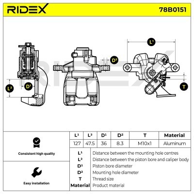 Zacisk Hamulcowy RIDEX 78B0151 78B0151 - foto 5