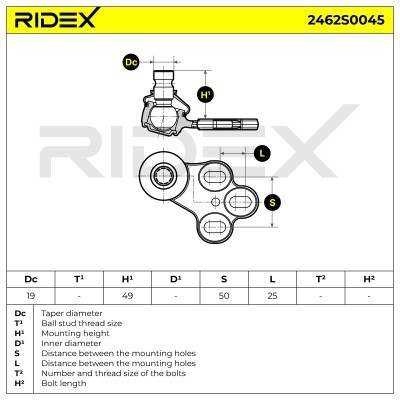 Sworzeń wahacza RIDEX 2462S0045 2462S0045 - foto 6