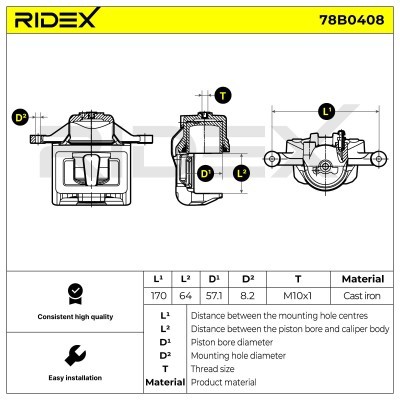 Zacisk Hamulcowy RIDEX 78B0408 78B0408 - foto 7