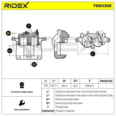 Zacisk Hamulcowy RIDEX 78B0368 78B0368 - foto 6