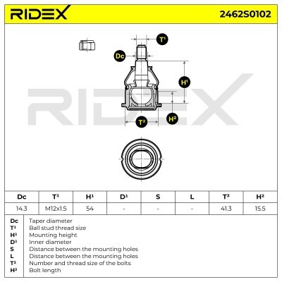 Sworzeń wahacza RIDEX 2462S0102 2462S0102 - foto 6