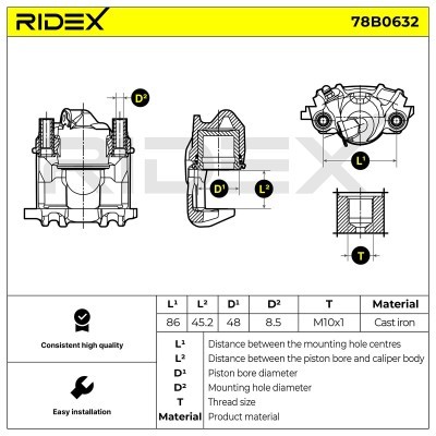 Zacisk Hamulcowy RIDEX 78B0632 78B0632 - foto 3