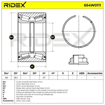 Łożysko Koła RIDEX 654W0111 654W0111 - foto 3