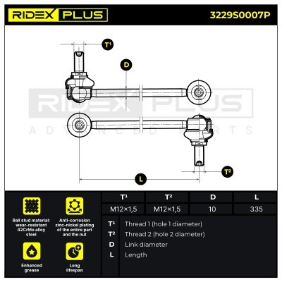 Łącznik Stabilizatora RIDEX 3229S0007P 3229S0007P - foto 3