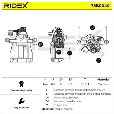 Zacisk Hamulcowy RIDEX 78B0040 78B0040 - foto 5