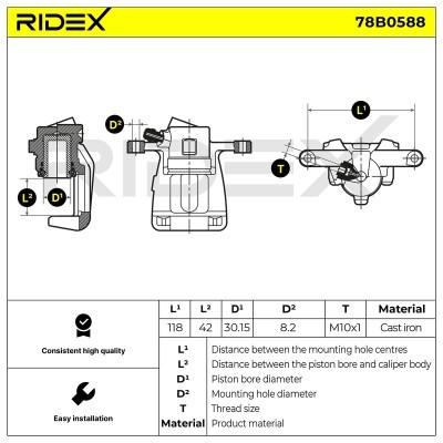 Zacisk Hamulcowy RIDEX 78B0588 78B0588 - foto 6