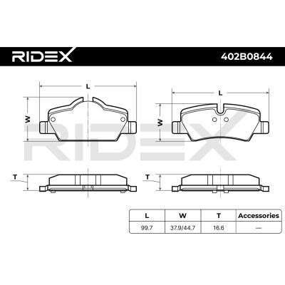 Klocki hamulcowe RIDEX 402B0844 402B0844 - foto 7