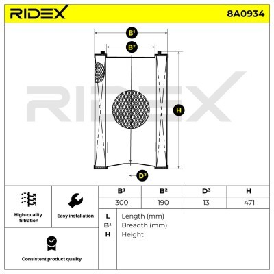 Filtr Powietrza RIDEX 8A0934 8A0934 - foto 7
