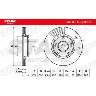 Tarcza hamulcowa Stark SKBD-0020103 SKBD-0020103 - foto 5