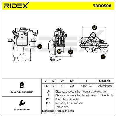 Zacisk Hamulcowy RIDEX 78B0508 78B0508 - foto 4
