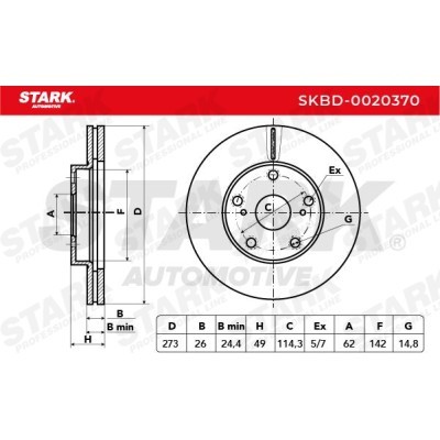 Tarcza hamulcowa Stark SKBD-0020370 SKBD-0020370 - foto 5