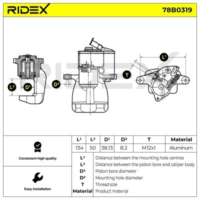 Zacisk Hamulcowy RIDEX 78B0319 78B0319 - foto 8