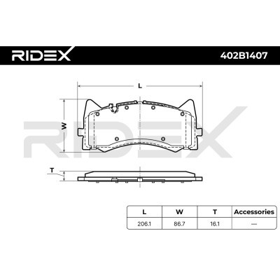 Klocki hamulcowe RIDEX 402B1407 402B1407 - foto 6