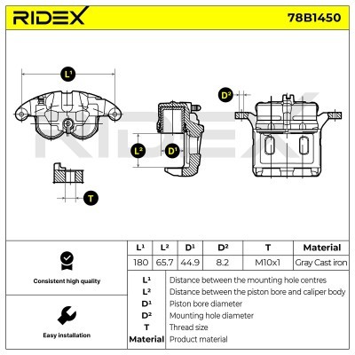 Zacisk Hamulcowy RIDEX 78B1450 78B1450 - foto 7