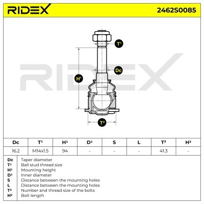 Sworzeń wahacza RIDEX 2462S0085 2462S0085 - foto 10