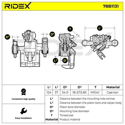 Zacisk Hamulcowy RIDEX 78B1131 78B1131 - foto 6