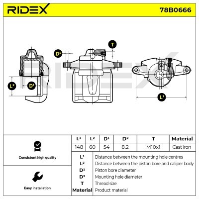 Zacisk Hamulcowy RIDEX 78B0666 78B0666 - foto 5