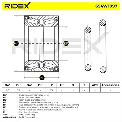 Łożysko Koła RIDEX 654W1097 654W1097 - foto 5