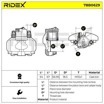 Zacisk Hamulcowy RIDEX 78B0629 78B0629 - foto 6