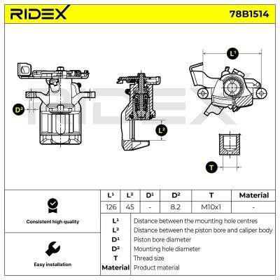 Zacisk Hamulcowy RIDEX 78B1514 78B1514 - foto 6