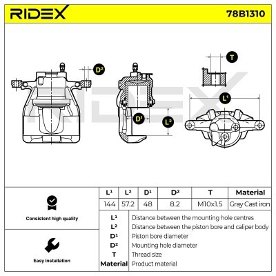 Zacisk Hamulcowy RIDEX 78B1310 78B1310 - foto 7
