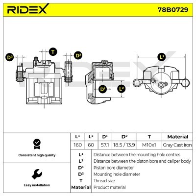 Zacisk Hamulcowy RIDEX 78B0729 78B0729 - foto 5