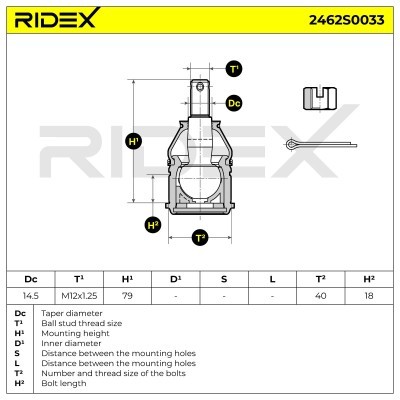 Sworzeń wahacza RIDEX 2462S0033 2462S0033 - foto 6