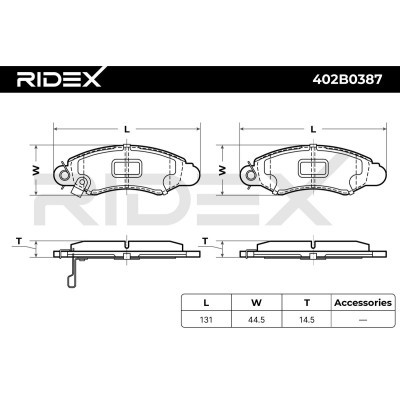 Klocki hamulcowe RIDEX 402B0387 402B0387 - foto 8